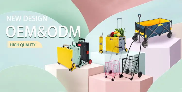  Foldable Collapsible Eco-friendly Plastic Folding Shopping Cart