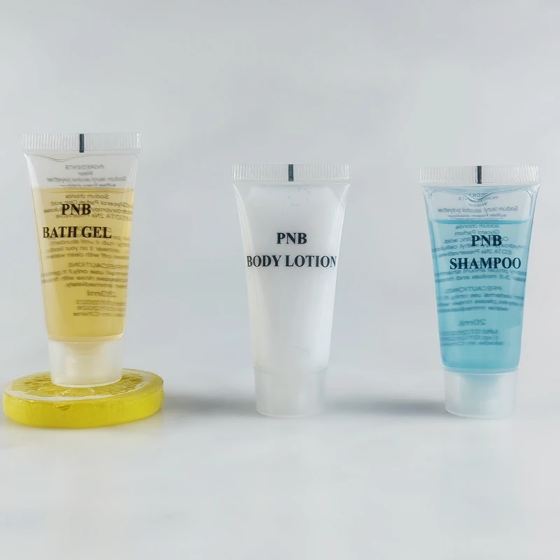 Competitive Price Economical Disposable Luxury Customized Hotel Bathroom Amenities Set Kit Shampoo Shower Gel 20ml Custom Logo