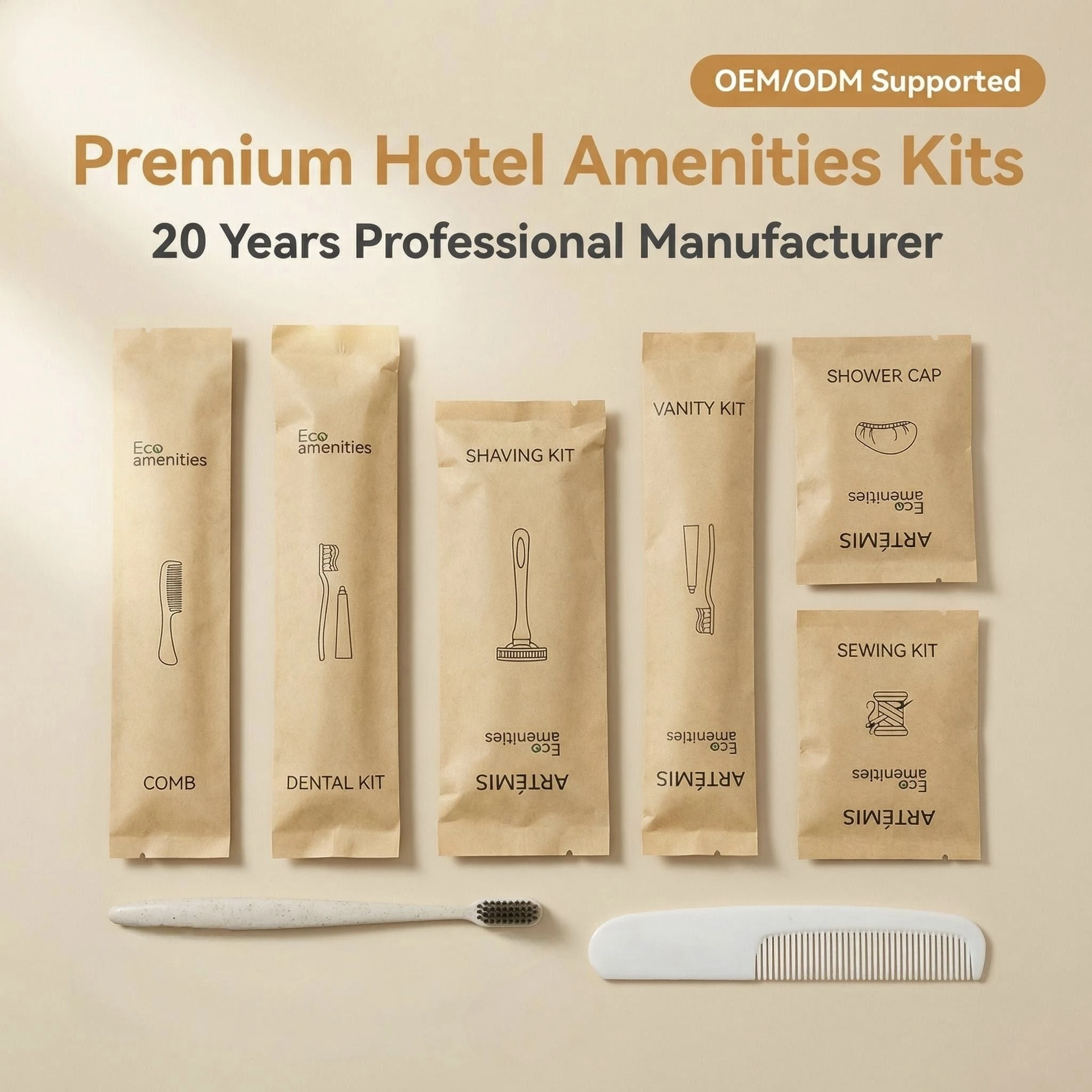 Bulk Eco Friendly QM Hotel Room Disposable Customized Logo Supplies Luxury Amenities Toiletries Set with Organic Travel Size