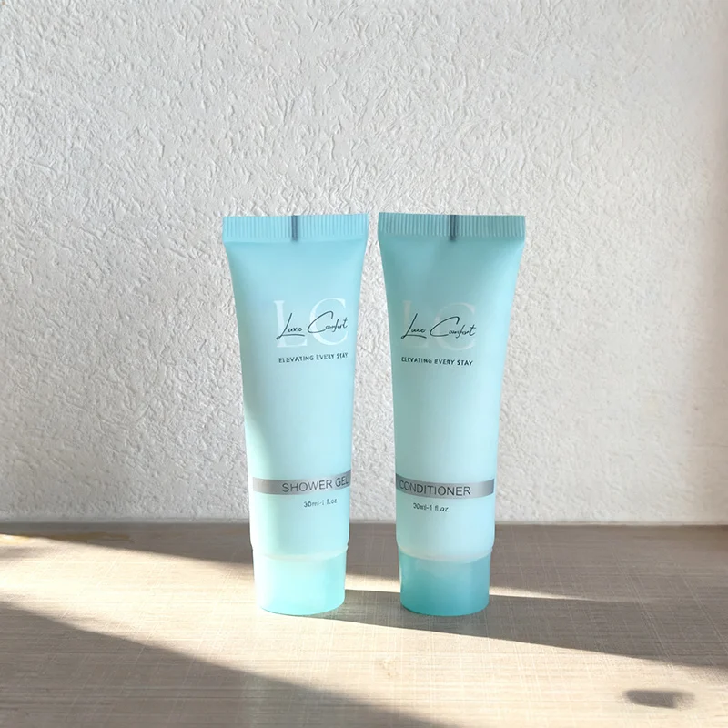 Hotel Luxury Mini Transparent Tube Bottle Logo Customized 30ML Condition Personalized Shampoo Soap 20g Toiletry Kit Amenities