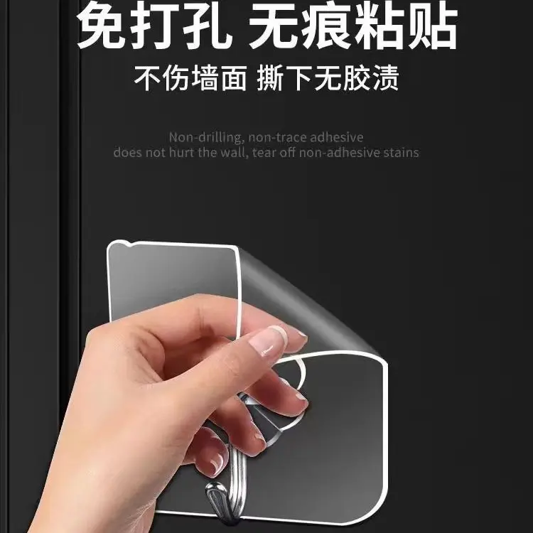 Wholesale Non-drilling Invisible Hooks Strong Adhesive Transparent Wall Hanging Clothes Hooks Waterproof Adhesive Hooks - Image 2