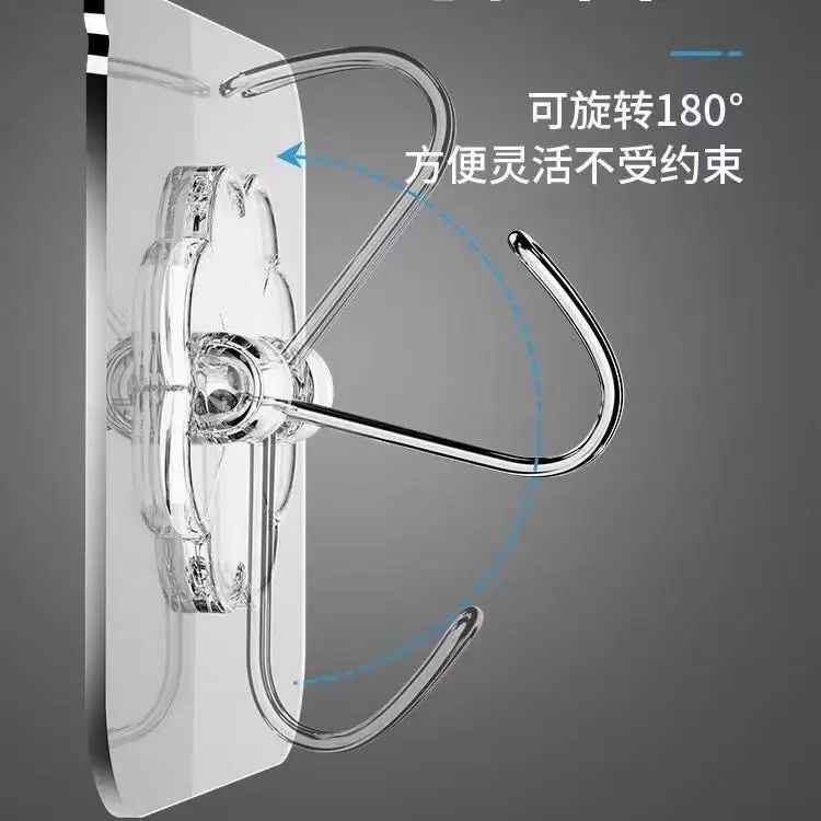 Wholesale Non-drilling Invisible Hooks Strong Adhesive Transparent Wall Hanging Clothes Hooks Waterproof Adhesive Hooks - Image 3