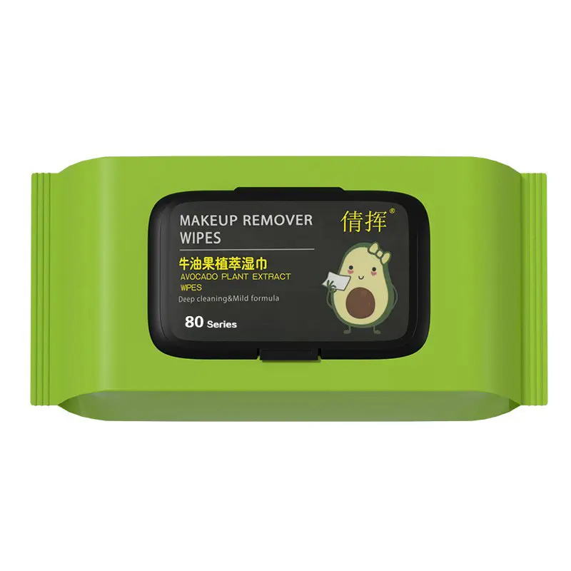 Avocado Extract Cleaning Wet Wipes Eye Lips Facial Deep Cleaning Disposable Water Cotton Pull-out Portable Wet Wipes - Image 6